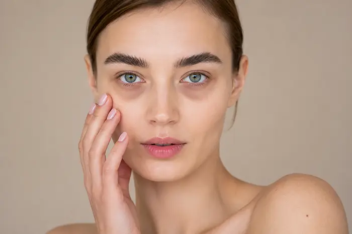 Paciente con ojeras hundidas por pérdida de volumen en el surco lagrimal